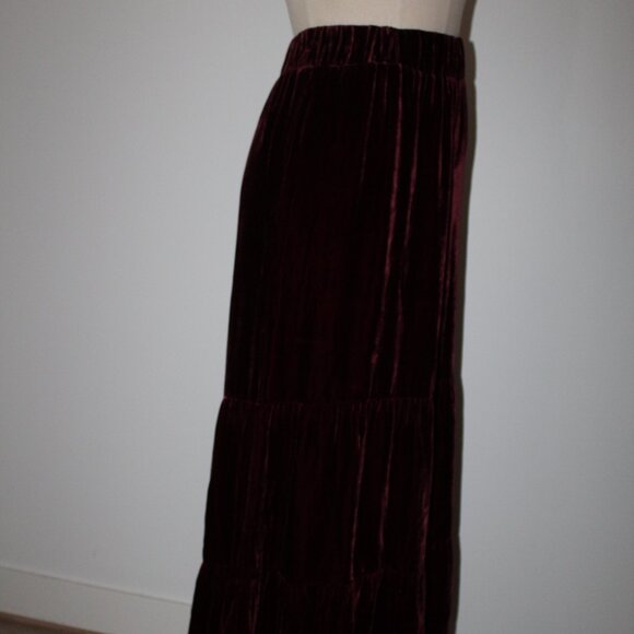 NWT Johnny Was Biya JW Los Angeles Black Velvet Tiered Wide Leg Pants Pant - Picture 5 of 8